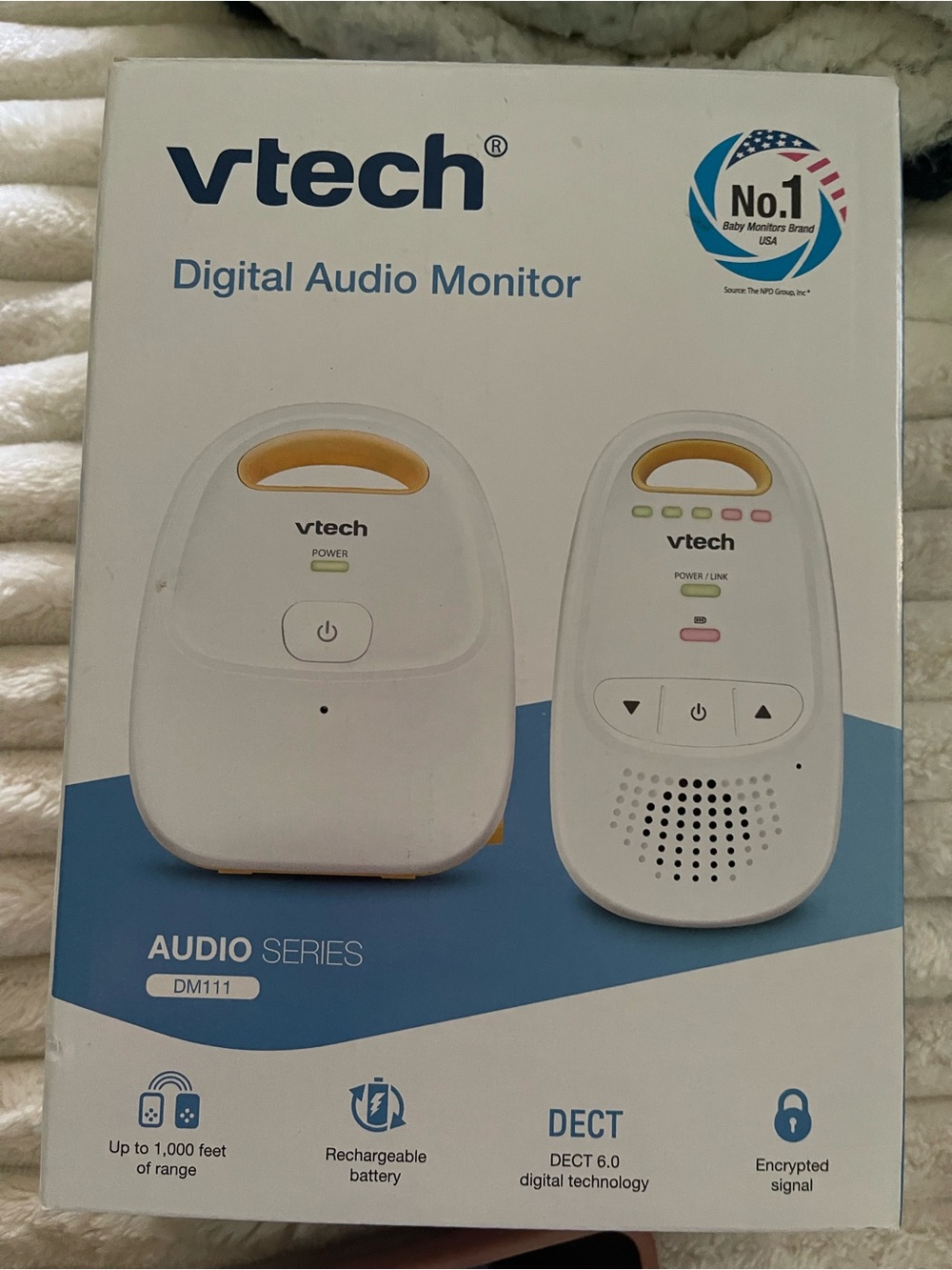 VTech White & Yellow Digital Audio Monitor - Portable DECT Baby Monitor